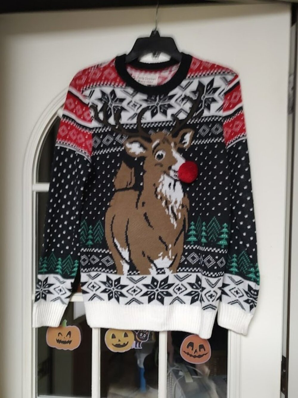 New Novelty Ugly Christmas Sweater Rudolph The Red Nosed Reindeer Women's Small